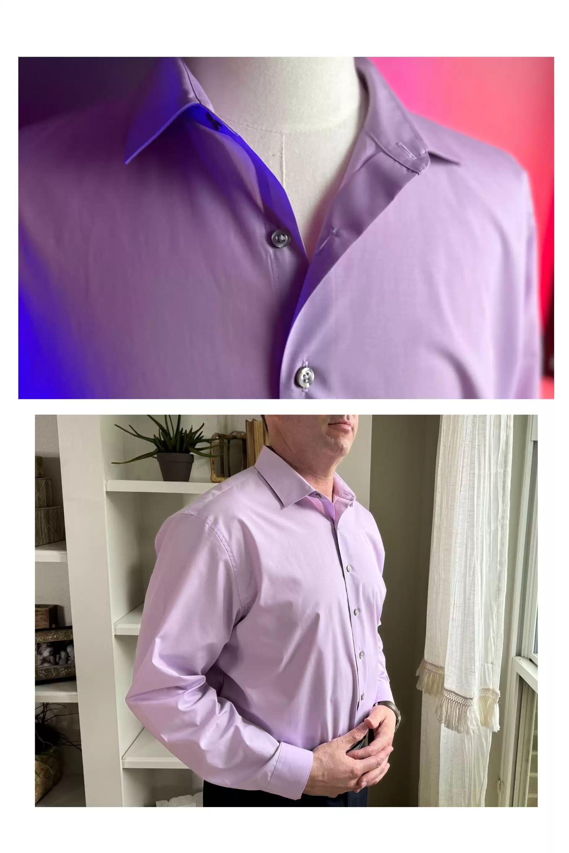 Unlisted by Kenneth Cole mens Slim Fit Solid Dress Shirt, Lilac