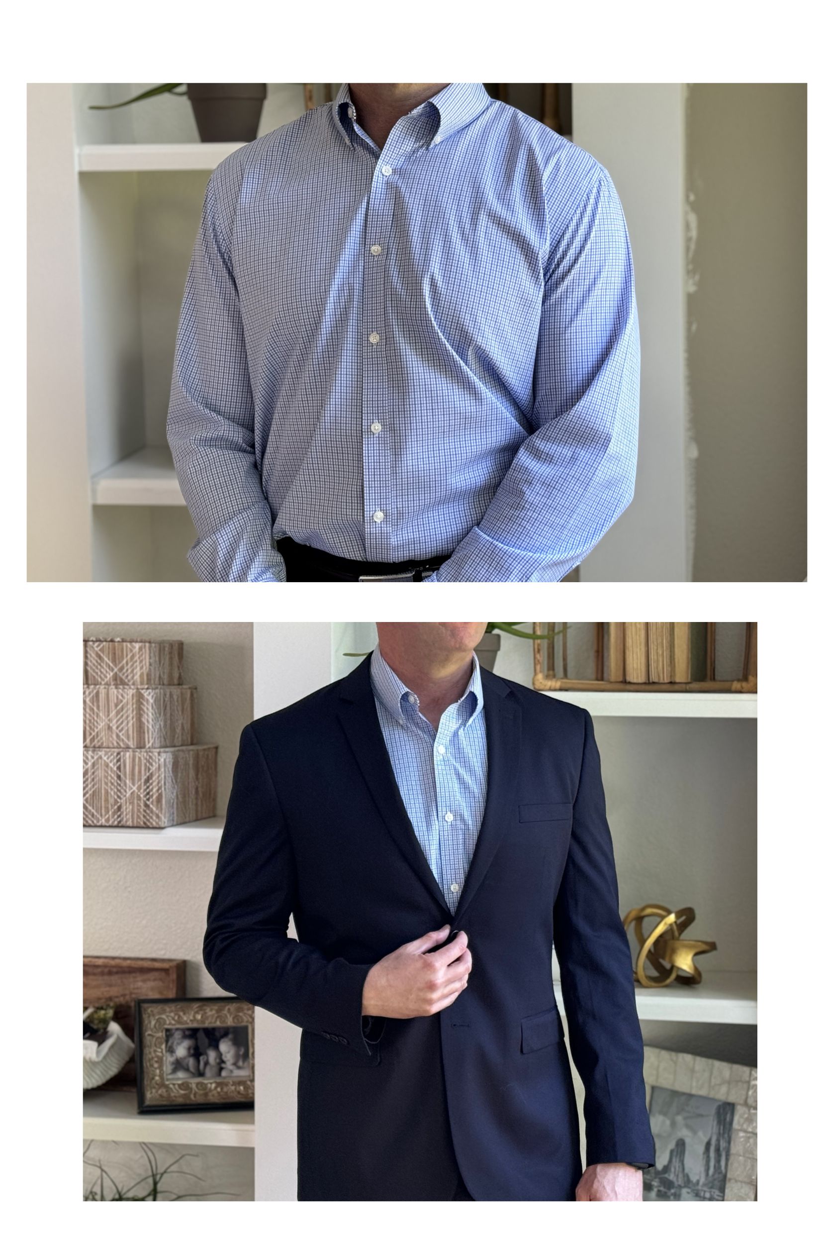 Tommy Hilfiger Men's Dress Shirt Slim Fit Stretch Twill, Jab Blue