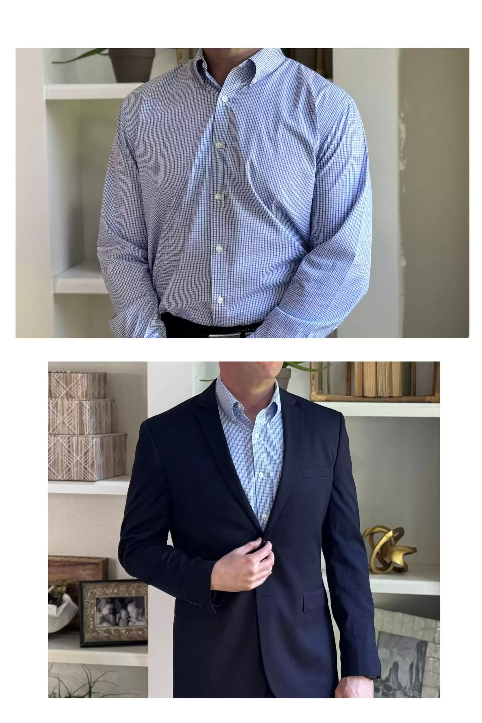 Tommy Hilfiger Men's Dress Shirt Slim Fit Stretch Twill, Jab Blue