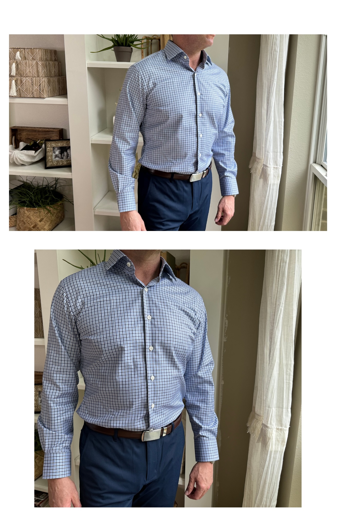 Alimens & Gentle Mens Gingham Button Down | Long Sleeve Regular Fit Plaid Dress Shirt