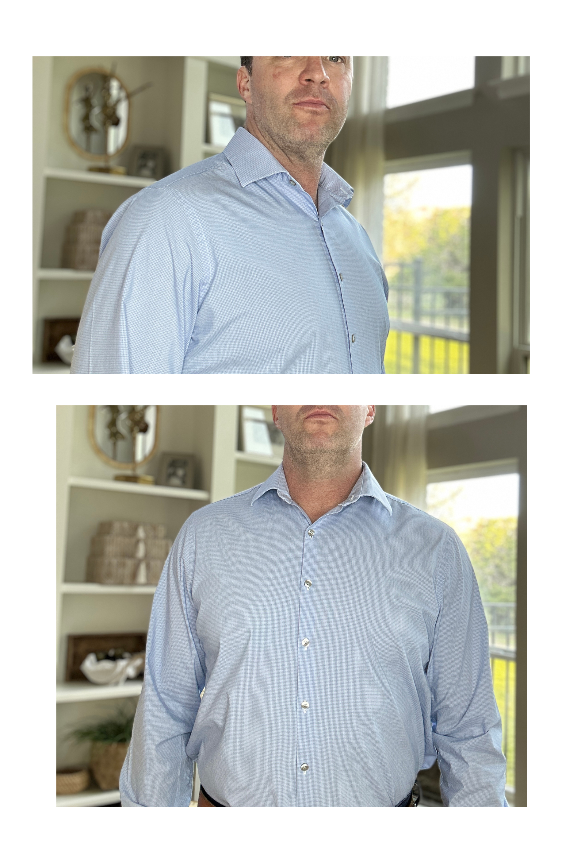 Van Heusen Men's Dress Shirt Slim Fit Stain Shield Stretch, Blue Silver