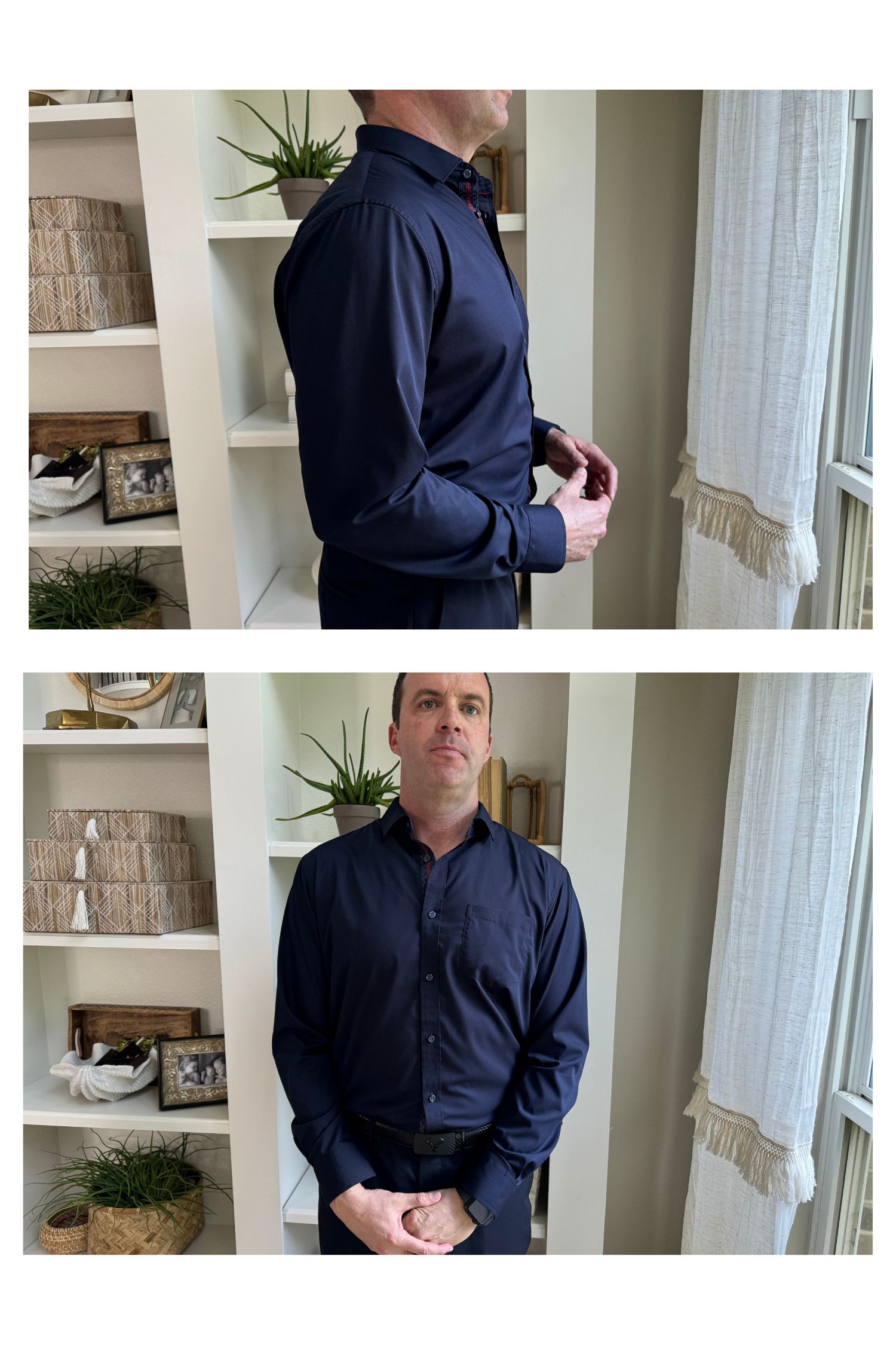 Alex Vando Mens Dress Shirts Wrinkle Free Regular Fit Stretch Button Down Shirt