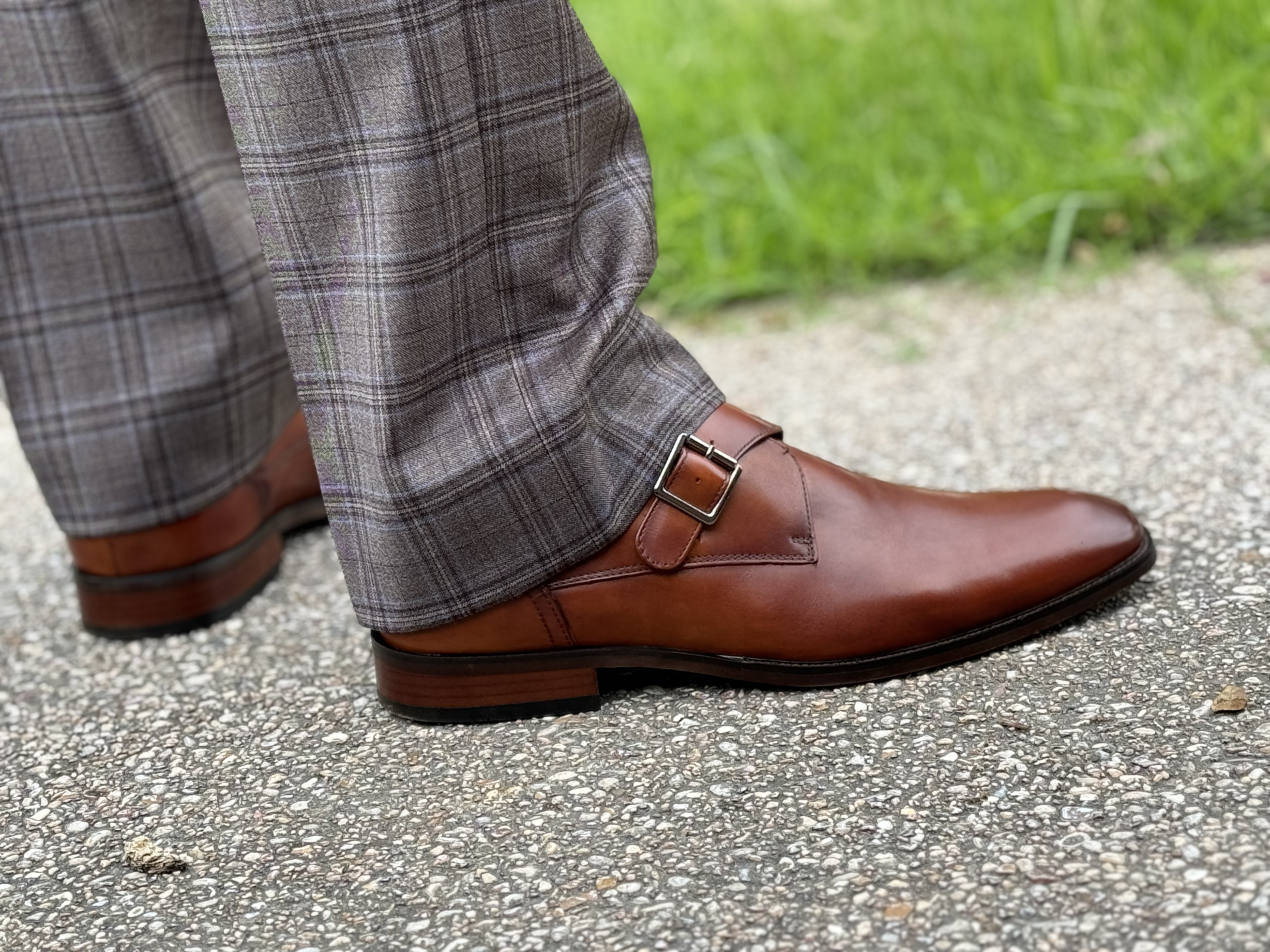 Florsheim Sorrento Plain Toe Single Monk Strap Mens Slip On Cognac