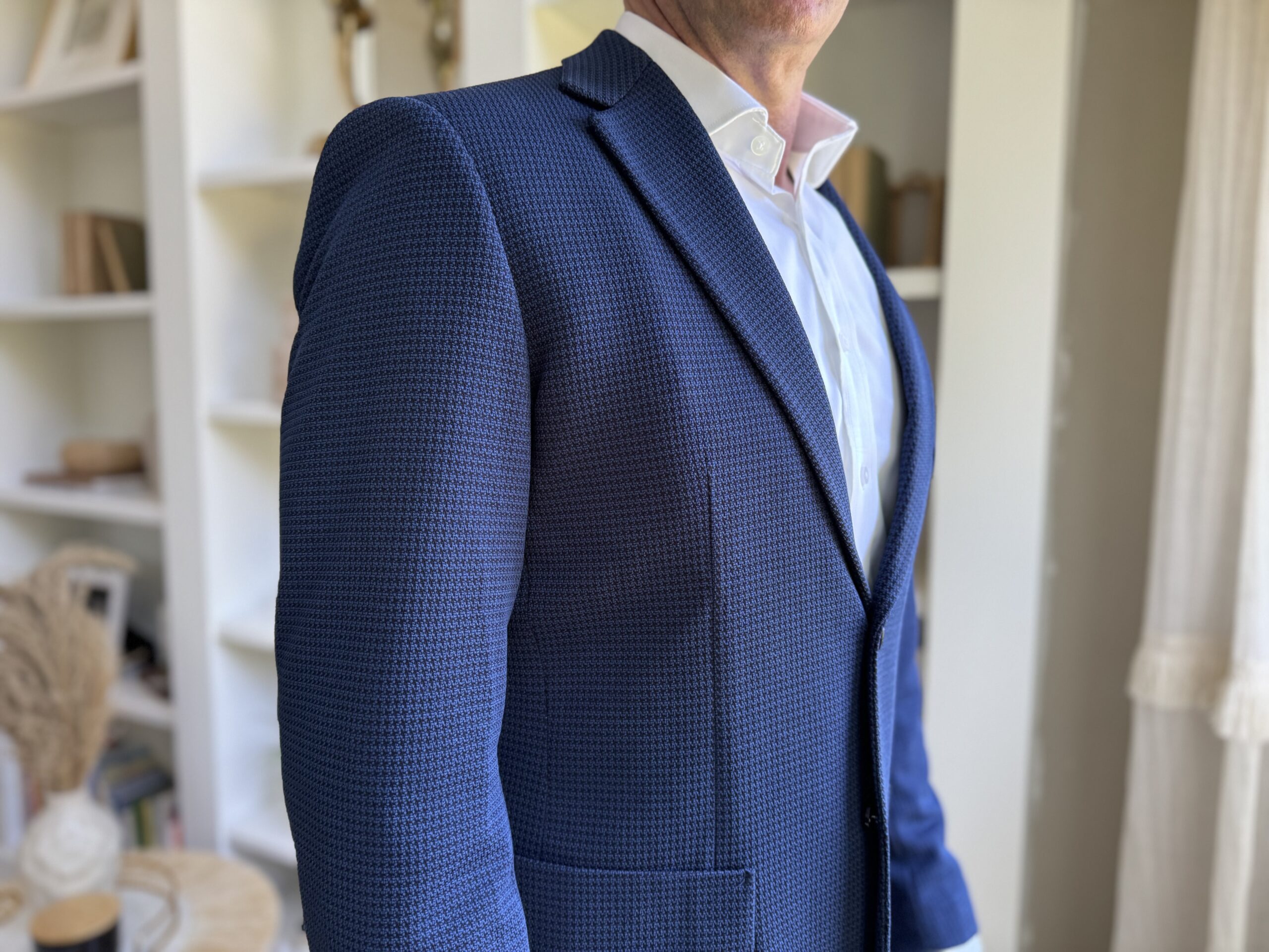 Mens Slim Fit Lightweight Sport Coat Blazer Waffle Knit Casual Sport Coat for Dating