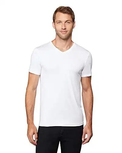 32 Degrees Mens Cool Quick Dry Active Lounge Basic Vneck T-Shirt, White
