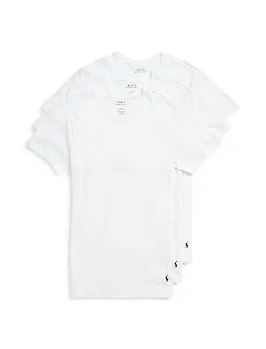 POLO mens Polo Ralph Lauren Slim Fit Wicking Crew Undershirts 3-pack