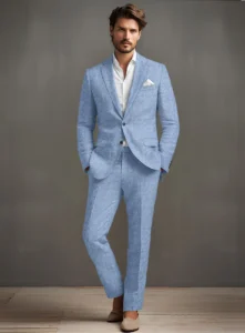 Light Blue Linen Suit