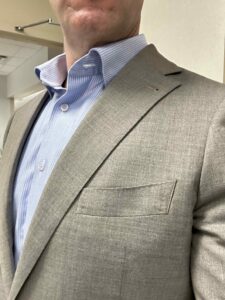 Proper Cloth Taupe Suit for Best Summer Suits. Tropical 130s light wool suit.
