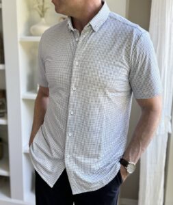 Mizzen and Main Navy Dot Button-up Shirt