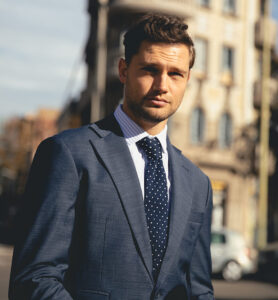 Hockerty Suits model wearing nice suit