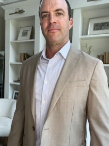 Mizzen and Main British Tan Jacket with Light Blue Bengal Stripe Shirt