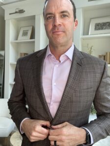 Brown Plaid Suit Light Purple Shirt from Nimble Made