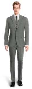 Hockerty Grey Windowpan Hopsack Weave Suit