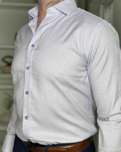 Twillory Blue and Pink Houndstooth Dress Shirt