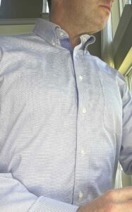 Man wearing elegant Paul Frederick Purple Dress Shirt 