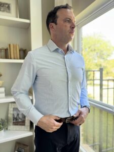 Mizzen and Main Leeward Dress Shirt Blue Pinstripe
