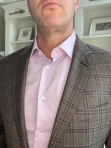 Light Purple Nimble Made Brand Shirt with Brown Suit