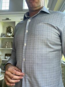 Proper Cloth Blue Glen Plaid Merino Wool Dress Shirt