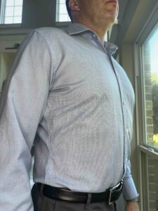 Proper Cloth Blue Houndstooth Merino Wool Dress Shirt