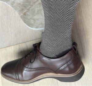 Bresciani Brown Herringbone Socks