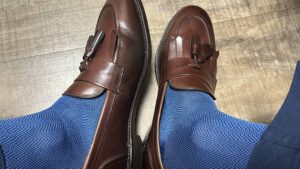 Bresciani Blue Herringbone Socks