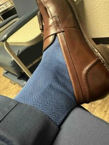 Bresciani Blue Herringbone Socks