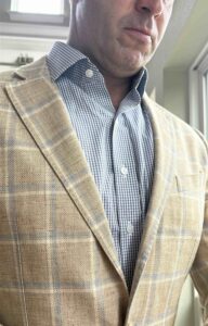 Tan Linen Windowpane Jacket