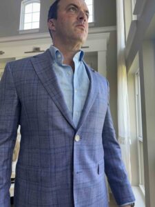 Lavender and Blue Linen Blazer