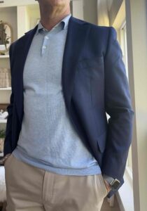 Navy Blazer and Polo Shirt