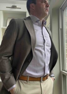 Charles Tyrwhitt Brown Linen Jacket