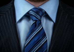 Blue Striped Tie Blue Suit