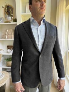 Gray Reda Wool Hopsack Jacket