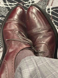 Burgundy Semi-Brogue Dress Shoes